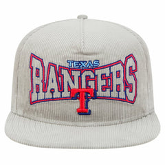 New Era Texas Rangers Gray Corduroy Golfer Snapback Hat Hats