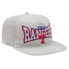 New Era Texas Rangers Gray Corduroy Golfer Snapback Hat Hats