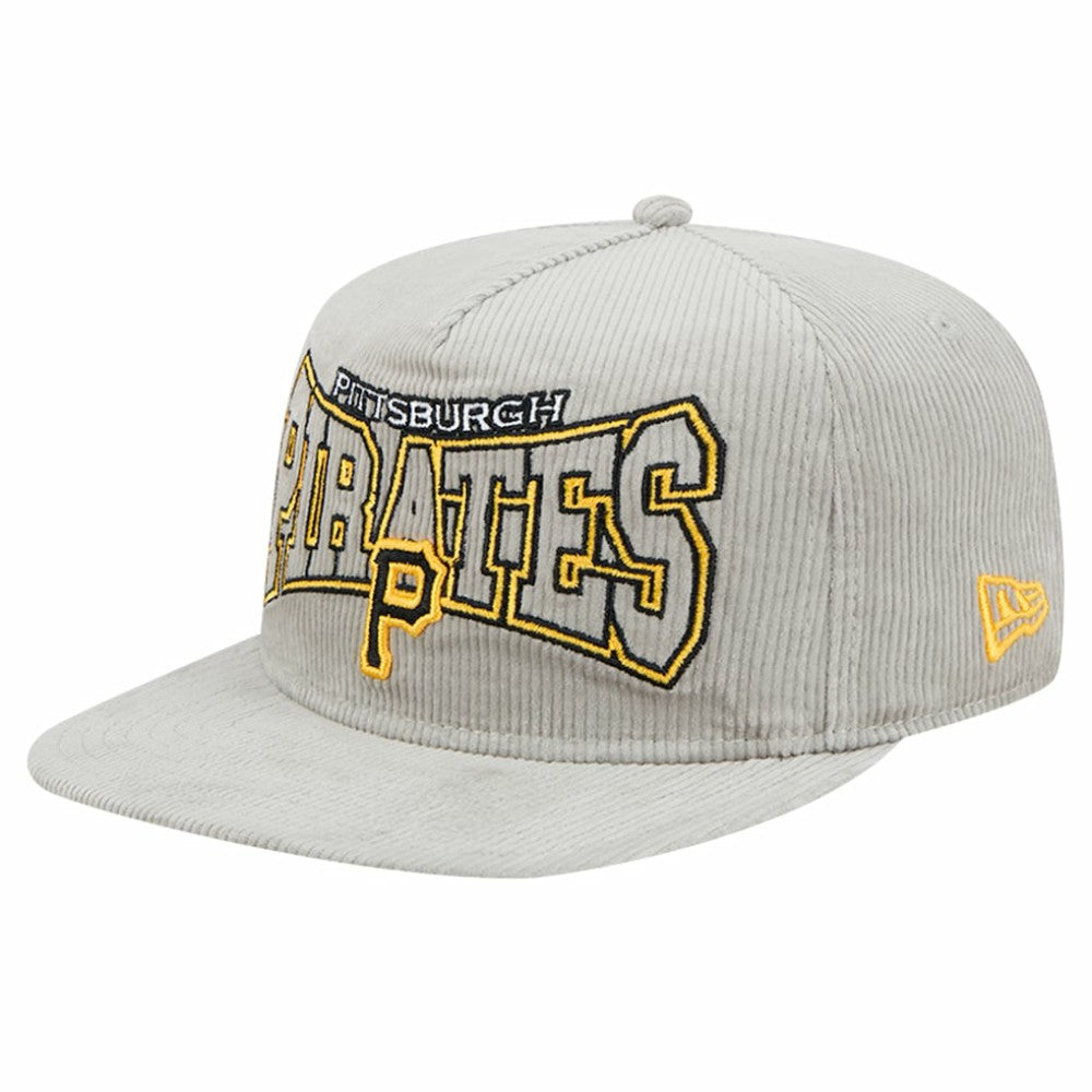 New Era Pittsburgh Pirates Gray Corduroy Golfer Snapback Hat Hats