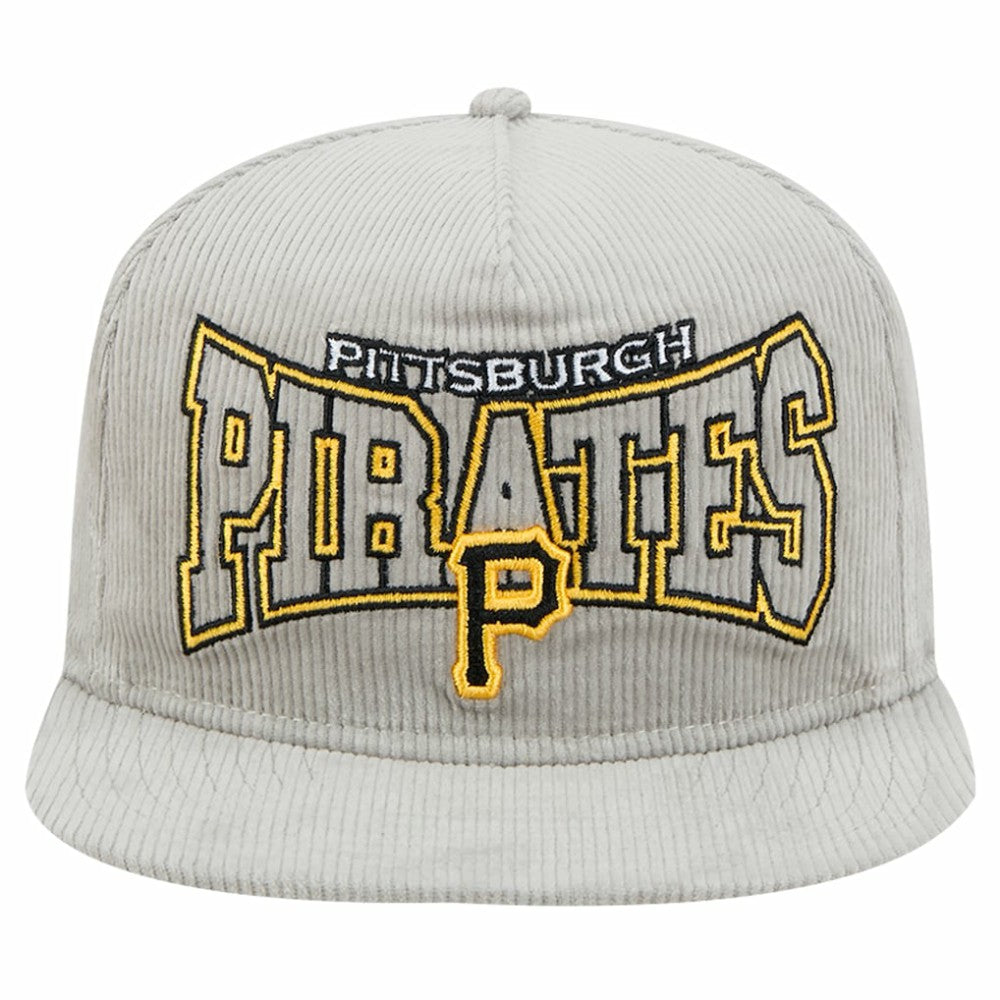 New Era Pittsburgh Pirates Gray Corduroy Golfer Snapback Hat Hats