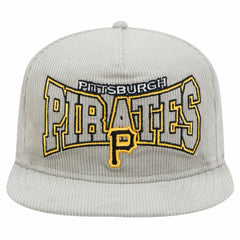 New Era Pittsburgh Pirates Gray Corduroy Golfer Snapback Hat Hats