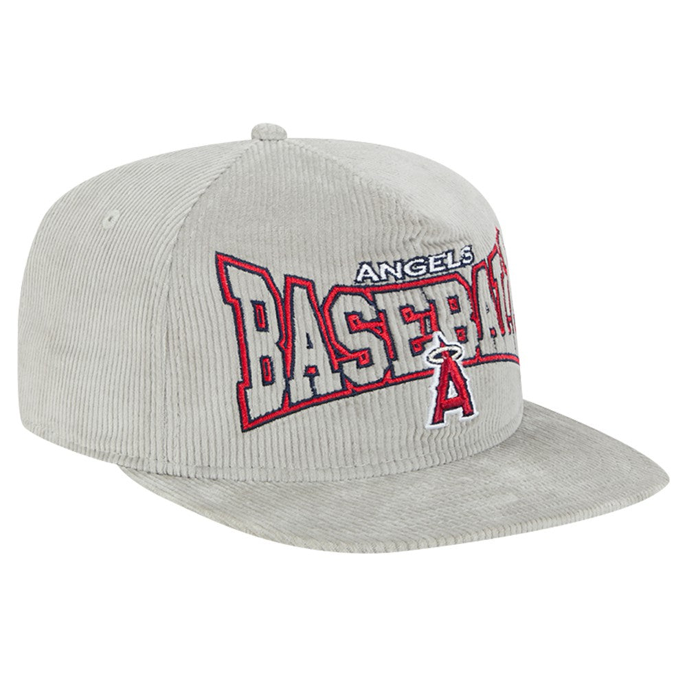 New Era Los Angeles Angels Gray Corduroy Golfer Snapback Hat Hats