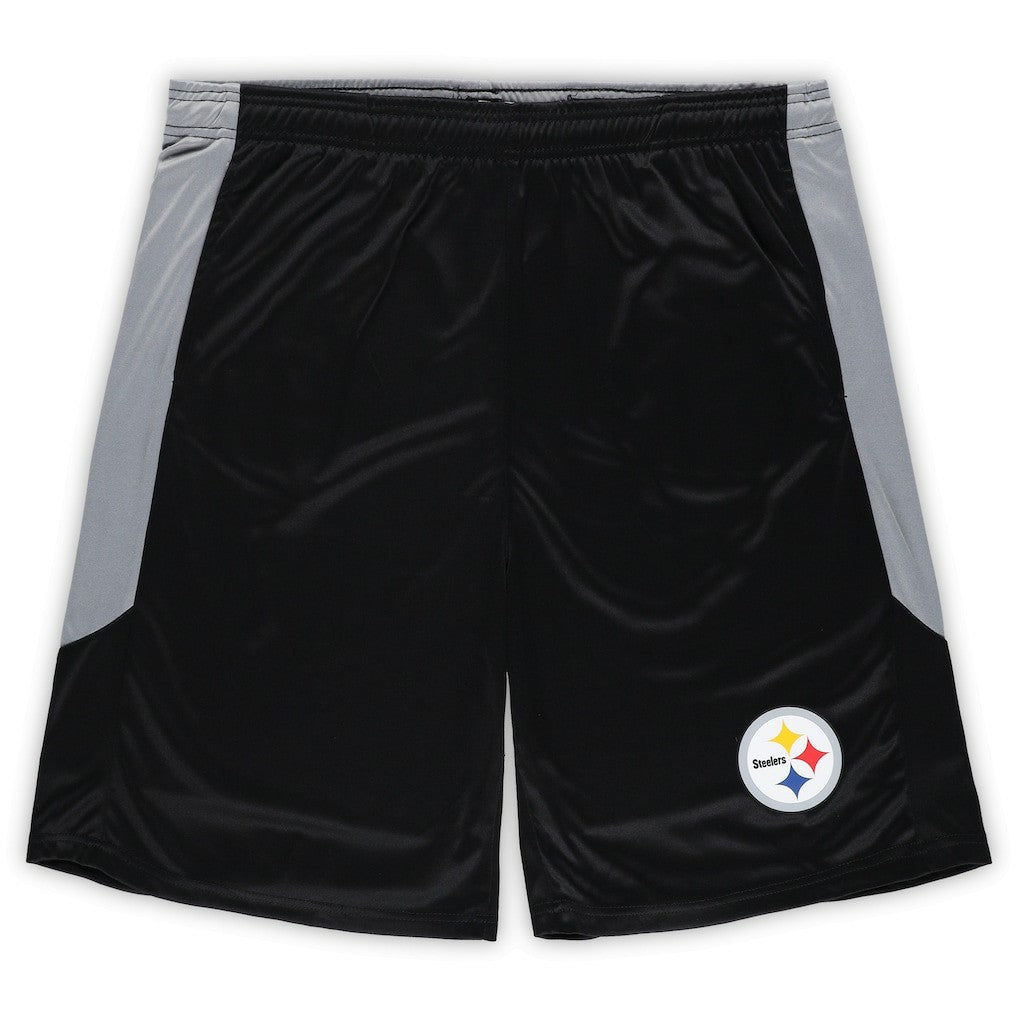 Pittsburgh Steelers Big & Tall Team Logo Shorts Black