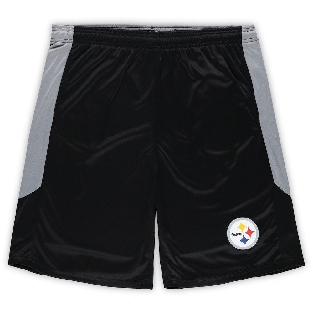Pittsburgh Steelers Big & Tall Team Logo Shorts Black