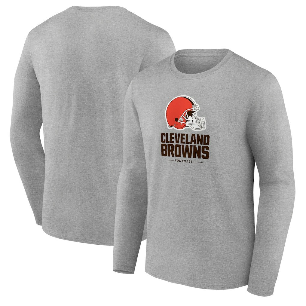 Cleveland Browns Team Lockup Long Sleeve T-Shirt Gray