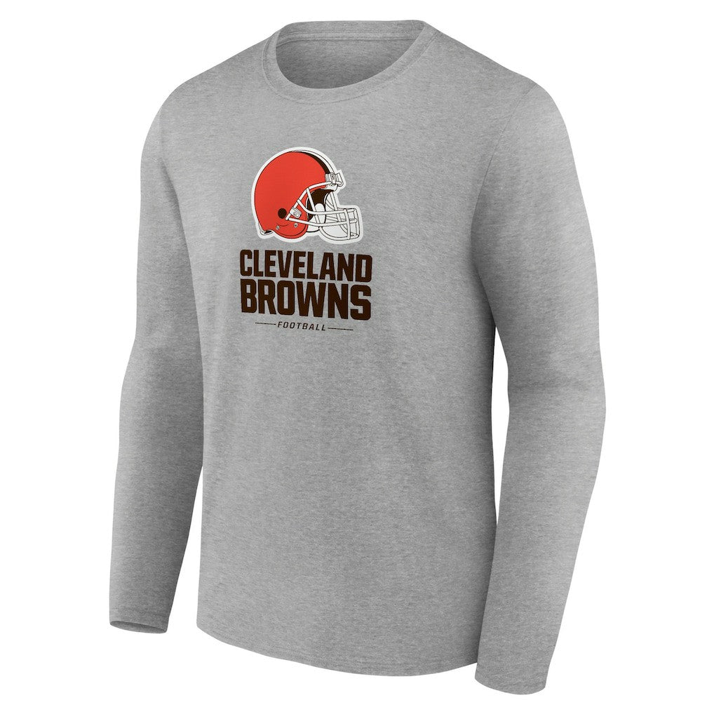 Cleveland Browns Team Lockup Long Sleeve T-Shirt Gray