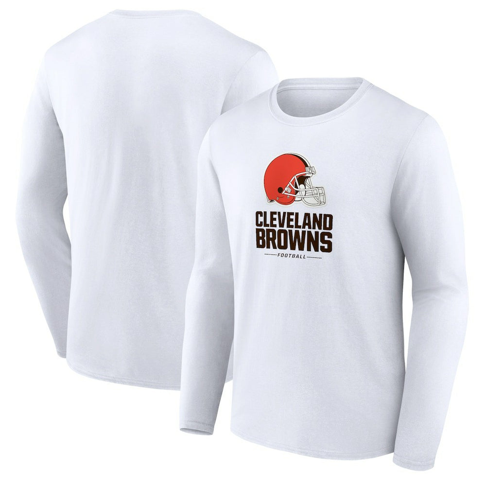 Cleveland Browns Team Lockup Long Sleeve T-Shirt White