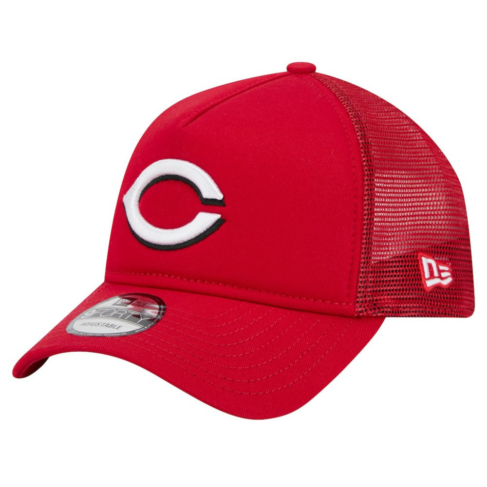 Cincinnati Reds New Era 9FORTY A-Frame Trucker Adjustable Hat - Red Hats