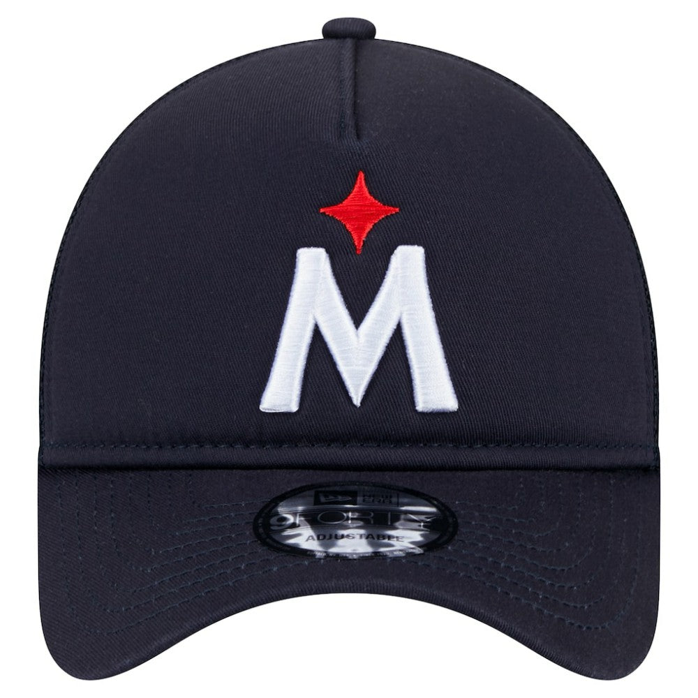 Minnesota Twins New Era 9FORTY A-Frame Trucker Adjustable Hat - Navy Hats