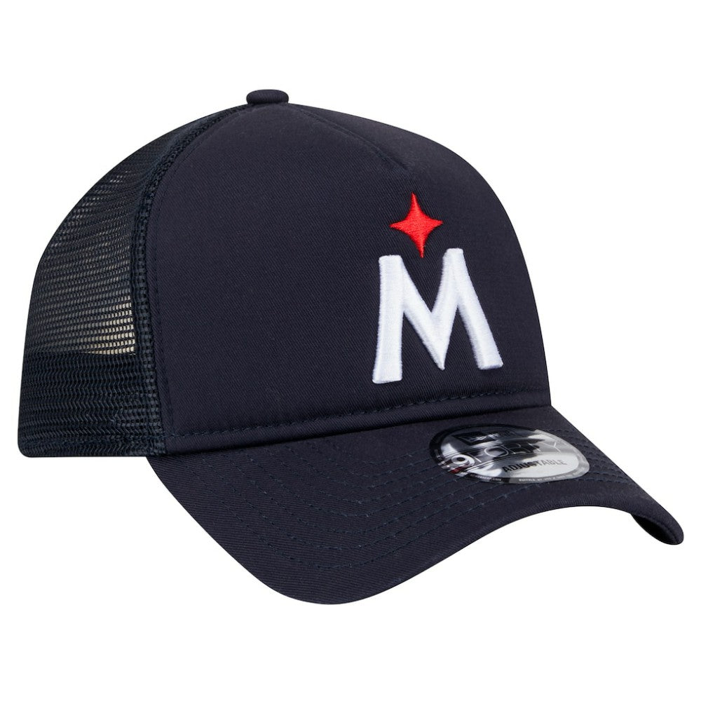 Minnesota Twins New Era 9FORTY A-Frame Trucker Adjustable Hat - Navy Hats