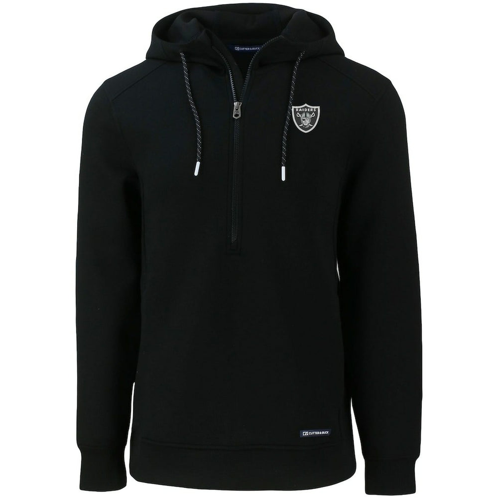 Las Vegas Raiders Cutter & Buck Primary Mark Roam Eco Recycled Half-Zip Pullover Hoodie Black