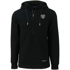 Las Vegas Raiders Cutter & Buck Primary Mark Roam Eco Recycled Half-Zip Pullover Hoodie Black