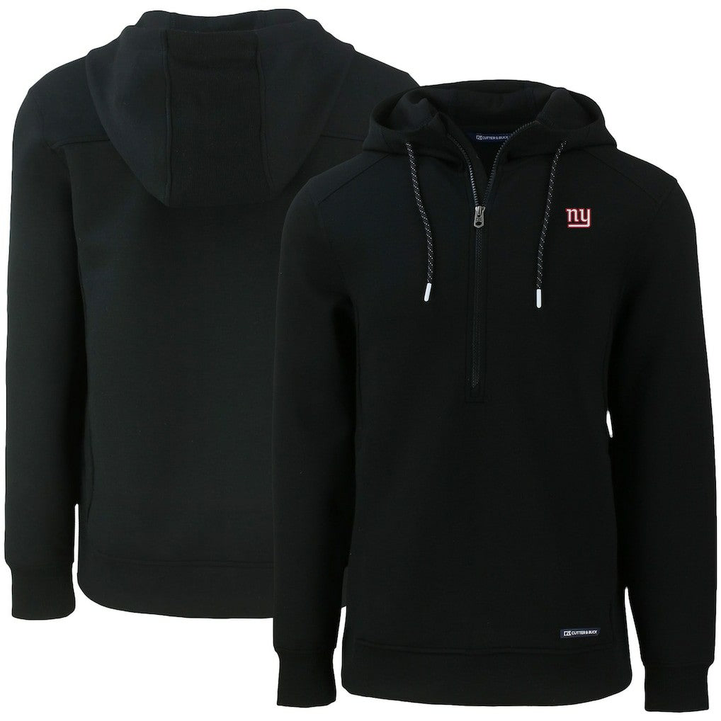 New York Giants Cutter & Buck Primary Mark Roam Eco Recycled Half-Zip Pullover Hoodie Black