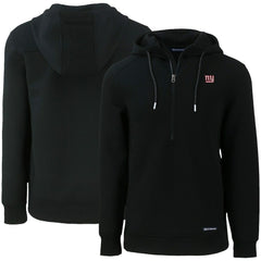 New York Giants Cutter & Buck Primary Mark Roam Eco Recycled Half-Zip Pullover Hoodie Black