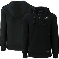 Philadelphia Eagles Cutter & Buck Primary Mark Roam Eco Recycled Half-Zip Pullover Hoodie Black