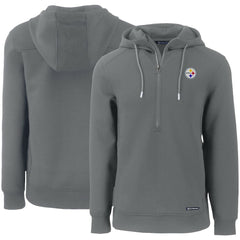 Pittsburgh Steelers Cutter & Buck Primary Mark Roam Eco Recycled Half-Zip Pullover Hoodie Gray