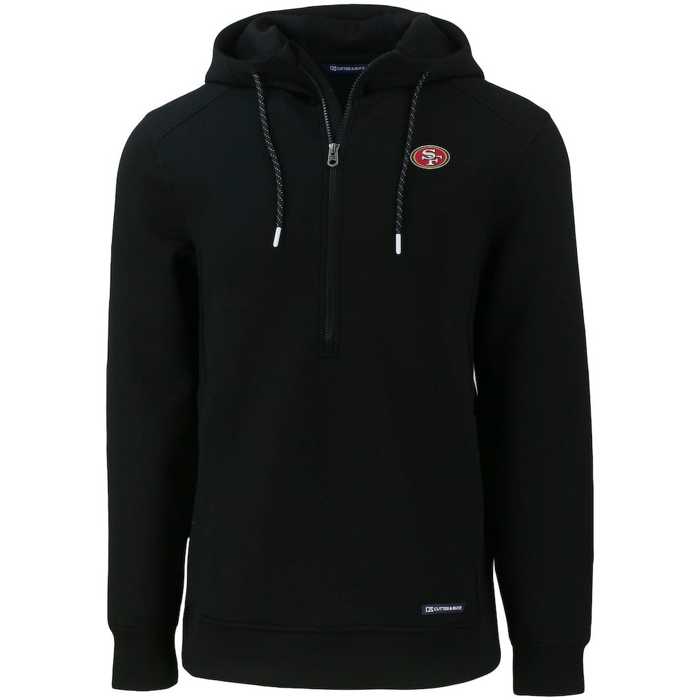 San Francisco 49ers Cutter & Buck Primary Mark Roam Eco Recycled Half-Zip Pullover Hoodie Black