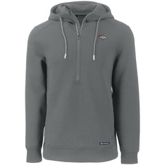 Denver Broncos Cutter & Buck Primary Mark Roam Eco Recycled Half-Zip Pullover Hoodie Gray