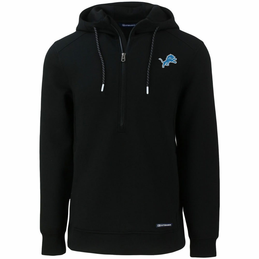 Detroit Lions Cutter & Buck Primary Mark Roam Eco Recycled Half-Zip Pullover Hoodie Black