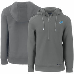 Detroit Lions Cutter & Buck Primary Mark Roam Eco Recycled Half-Zip Pullover Hoodie Gray