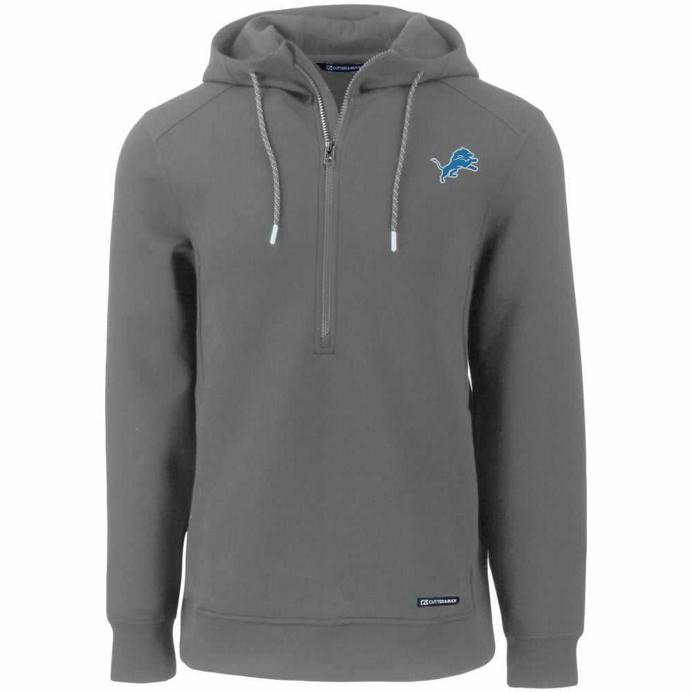 Detroit Lions Cutter & Buck Primary Mark Roam Eco Recycled Half-Zip Pullover Hoodie Gray
