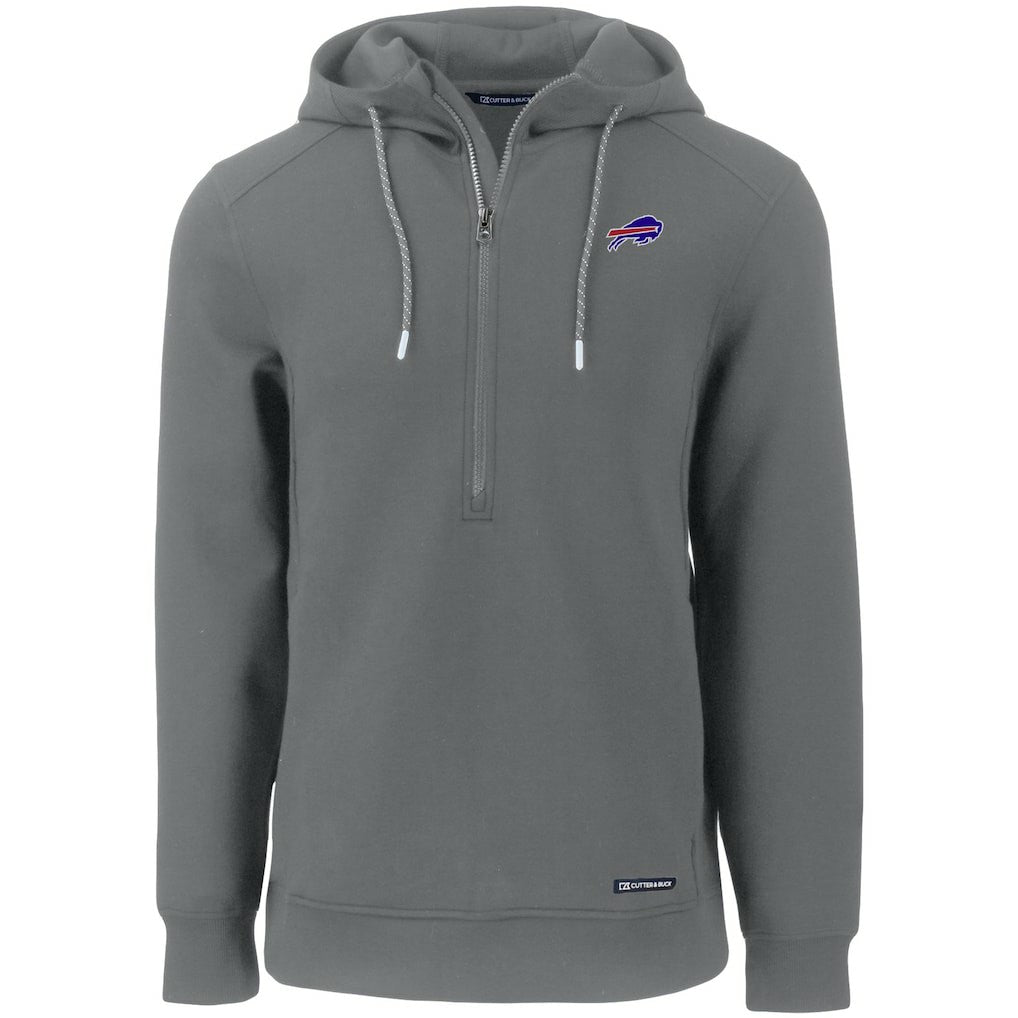 Buffalo Bills Cutter & Buck Primary Mark Roam Eco Recycled Half-Zip Pullover Hoodie Gray