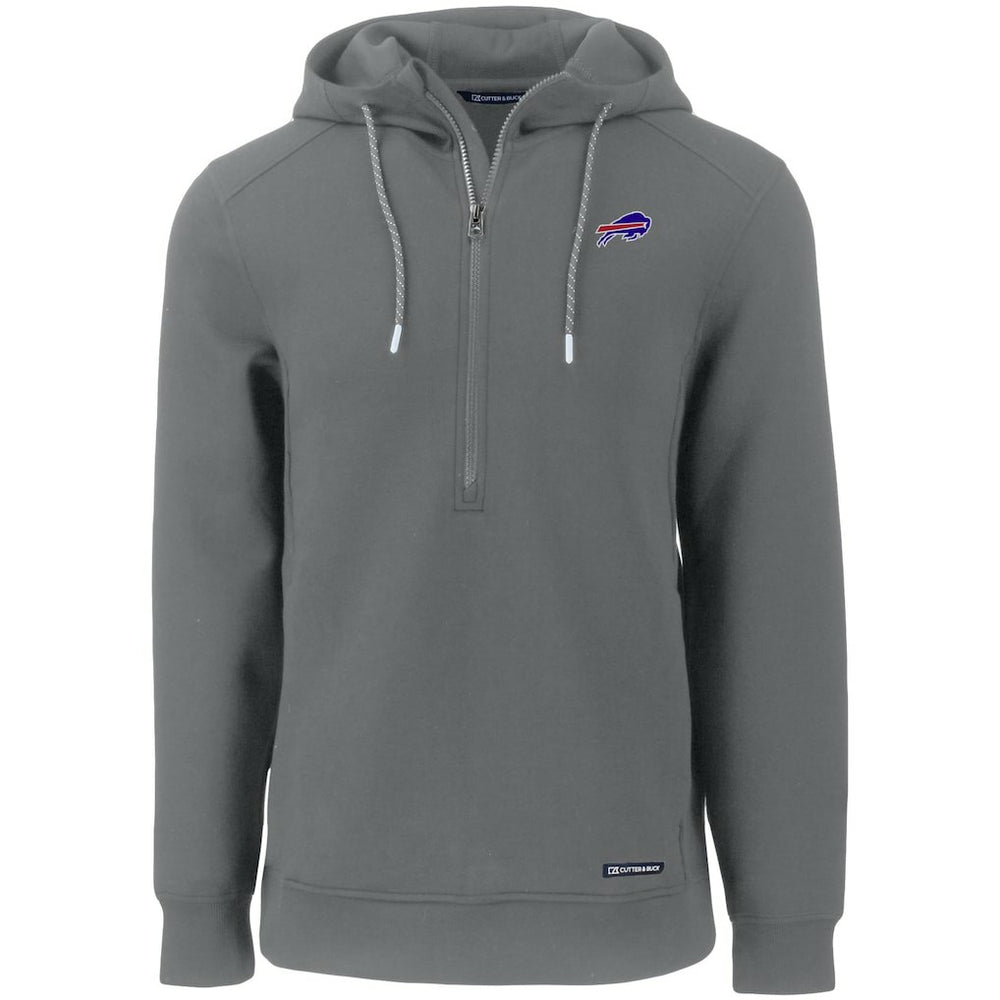 Buffalo Bills Cutter & Buck Primary Mark Roam Eco Recycled Half-Zip Pullover Hoodie Gray