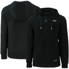 Baltimore Ravens Cutter & Buck Primary Mark Roam Eco Recycled Half-Zip Pullover Hoodie Black