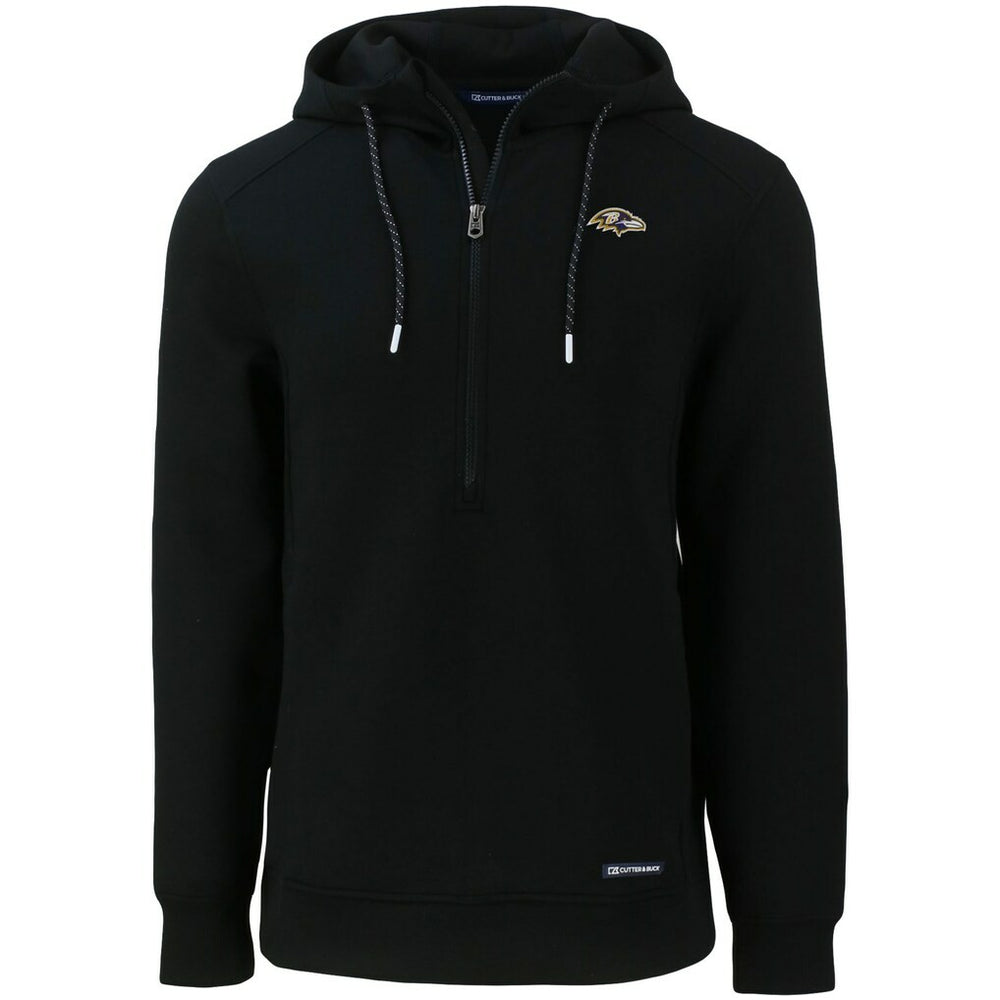 Baltimore Ravens Cutter & Buck Primary Mark Roam Eco Recycled Half-Zip Pullover Hoodie Black