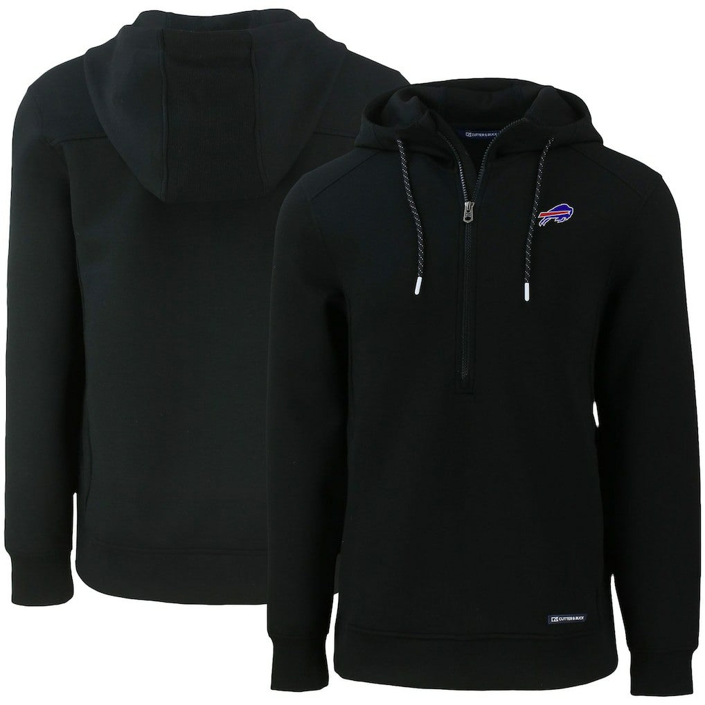 Buffalo Bills Cutter & Buck Primary Mark Roam Eco Recycled Half-Zip Pullover Hoodie Black