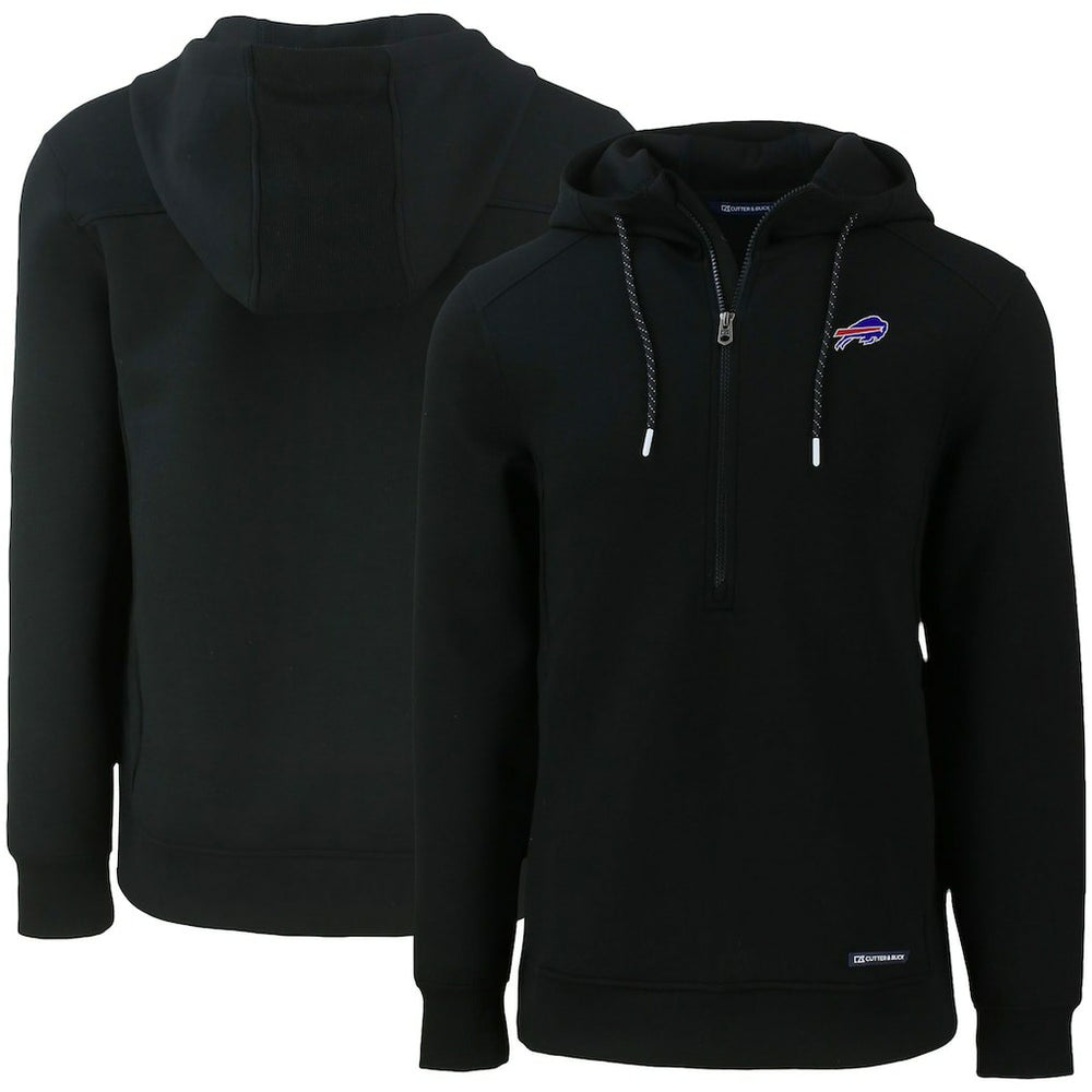 Buffalo Bills Cutter & Buck Primary Mark Roam Eco Recycled Half-Zip Pullover Hoodie Black