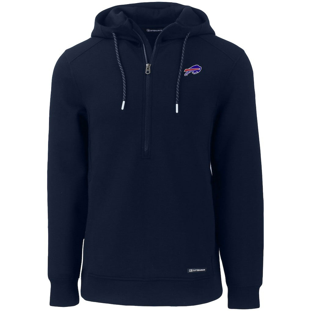 Buffalo Bills Cutter & Buck Primary Mark Roam Eco Recycled Half-Zip Pullover Hoodie Navy