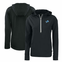 Detroit Lions Cutter & Buck Women's Primary Mark Daybreak Eco Recycled Half-Zip Hoodie Black