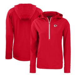 Kansas City Chiefs Cutter & Buck Women's Primary Mark Daybreak Eco Recycled Half-Zip Hoodie Red