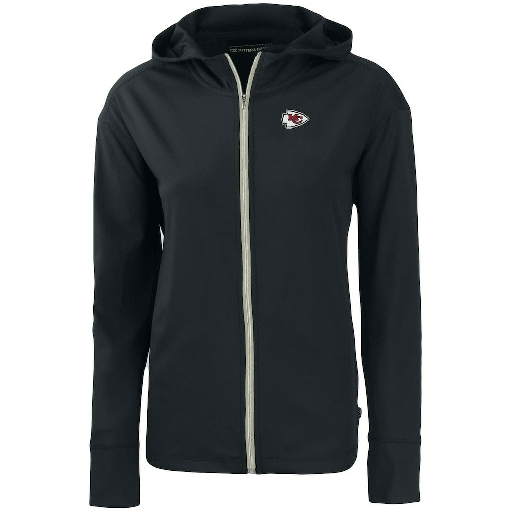 Kansas City Chiefs Cutter & Buck Women's Primary Mark Daybreak Eco Recycled Full-Zip Hoodie Black