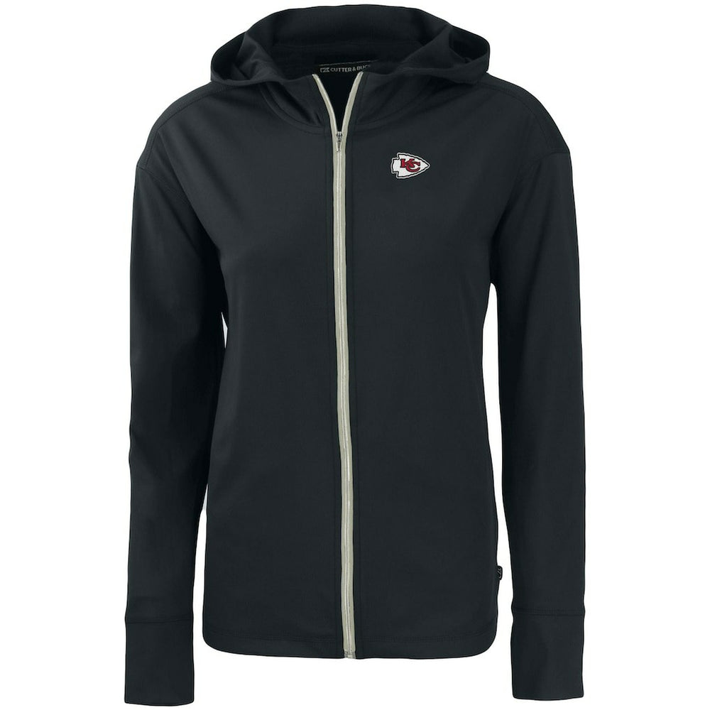 Kansas City Chiefs Cutter & Buck Women's Primary Mark Daybreak Eco Recycled Full-Zip Hoodie Black
