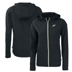 Philadelphia Eagles Cutter & Buck Women's Primary Mark Daybreak Eco Recycled Full-Zip Hoodie Black