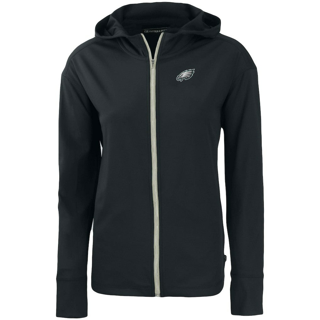 Philadelphia Eagles Cutter & Buck Women's Primary Mark Daybreak Eco Recycled Full-Zip Hoodie Black