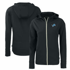 Detroit Lions Cutter & Buck Women's Primary Mark Daybreak Eco Recycled Full-Zip Hoodie Black