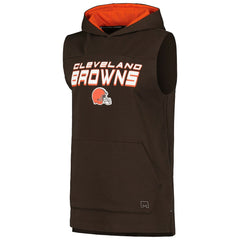 Cleveland Browns MSX by Michael Strahan Captain Sleeveless Hoodie T-Shirt Brown