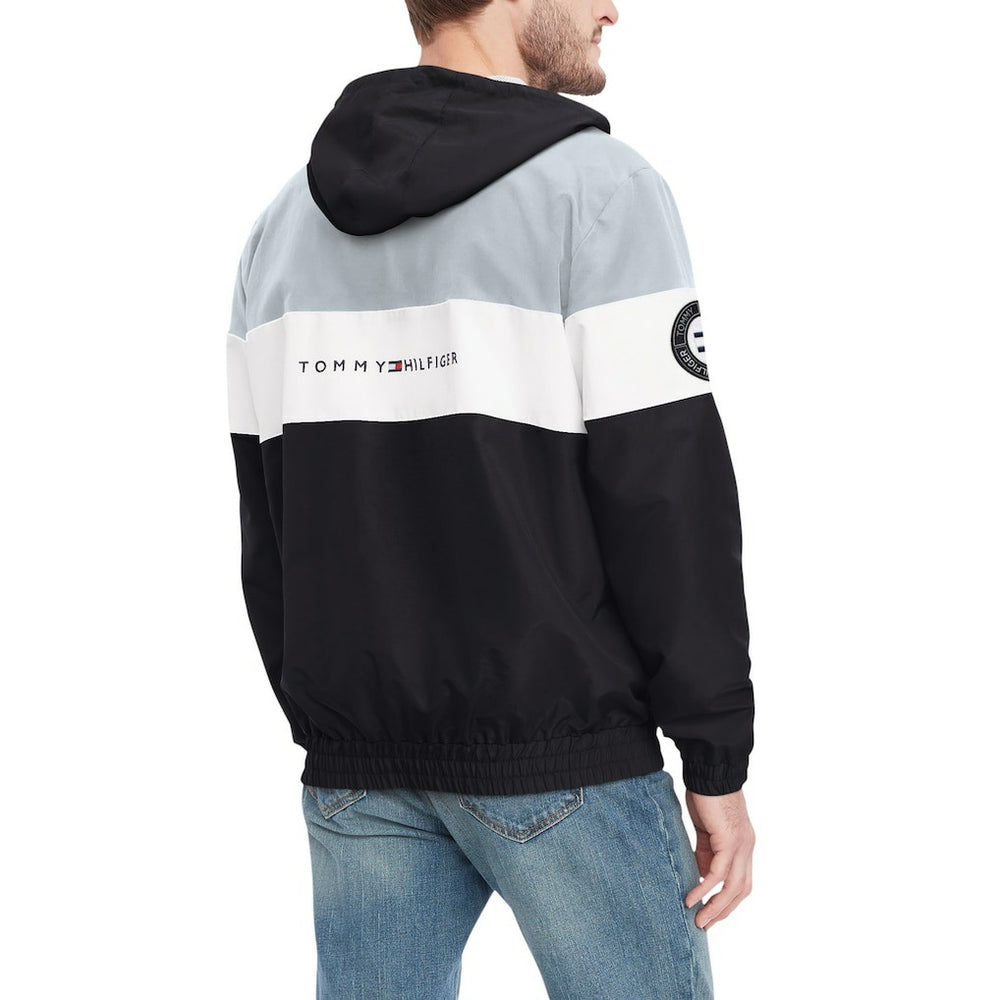 Las Vegas Raiders Tommy Hilfiger Enzo Half-Zip Hoodie Jacket Black/Silver