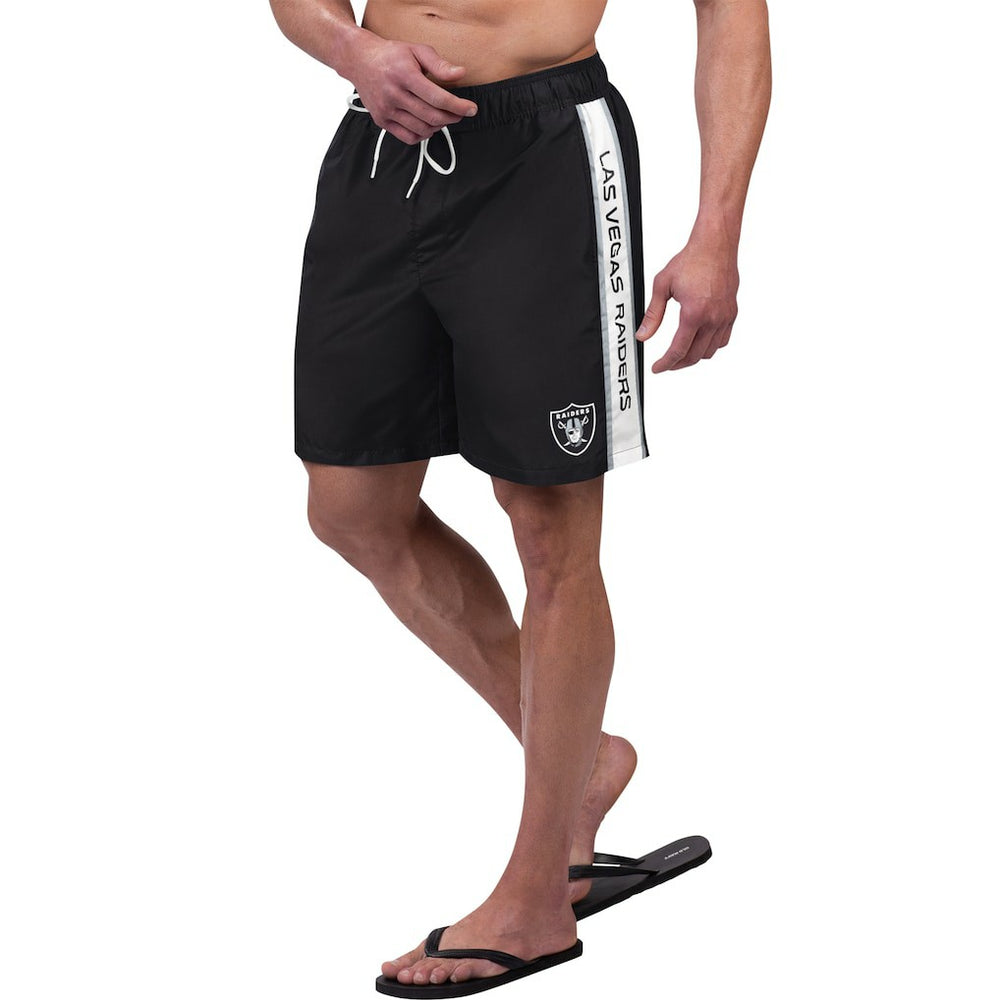 Las Vegas Raiders G-III Sports by Carl Banks Streamline Volley Swim Shorts Black