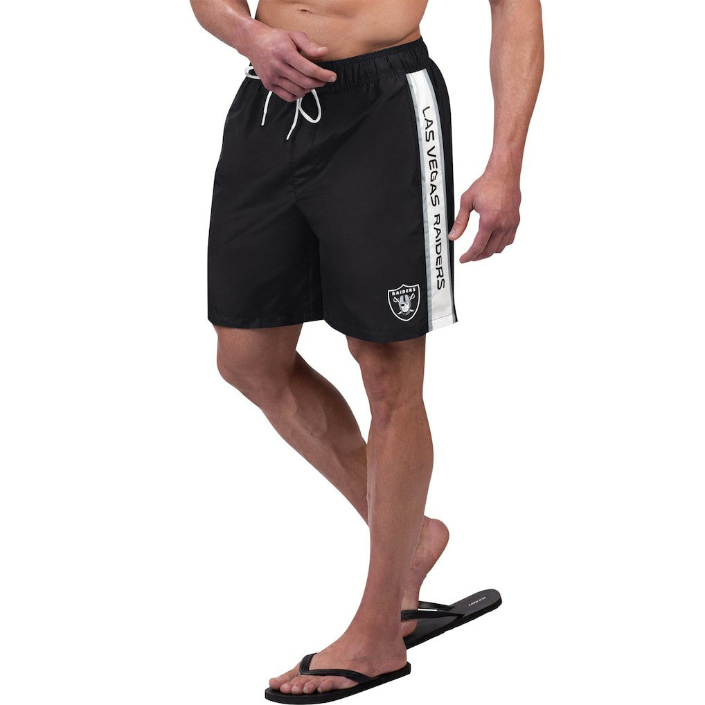 Las Vegas Raiders G-III Sports by Carl Banks Streamline Volley Swim Shorts Black