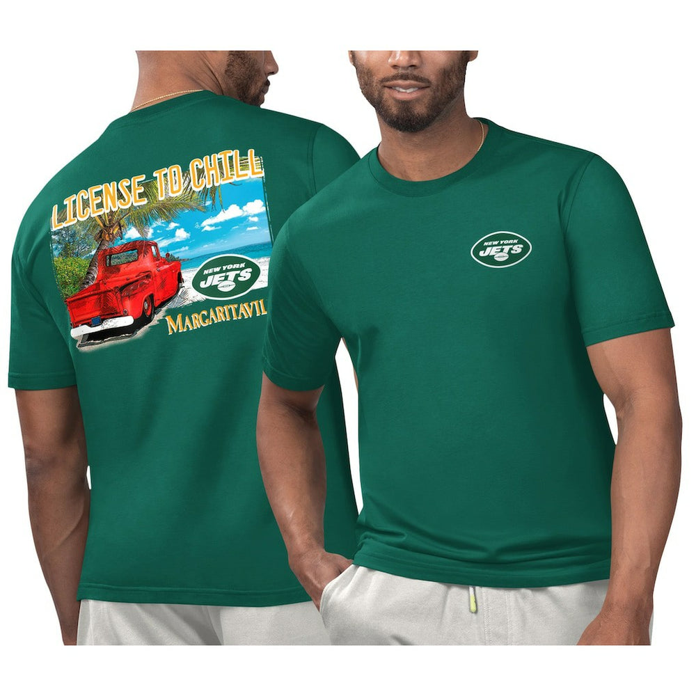 New York Jets Margaritaville Licensed to Chill T-Shirt Green
