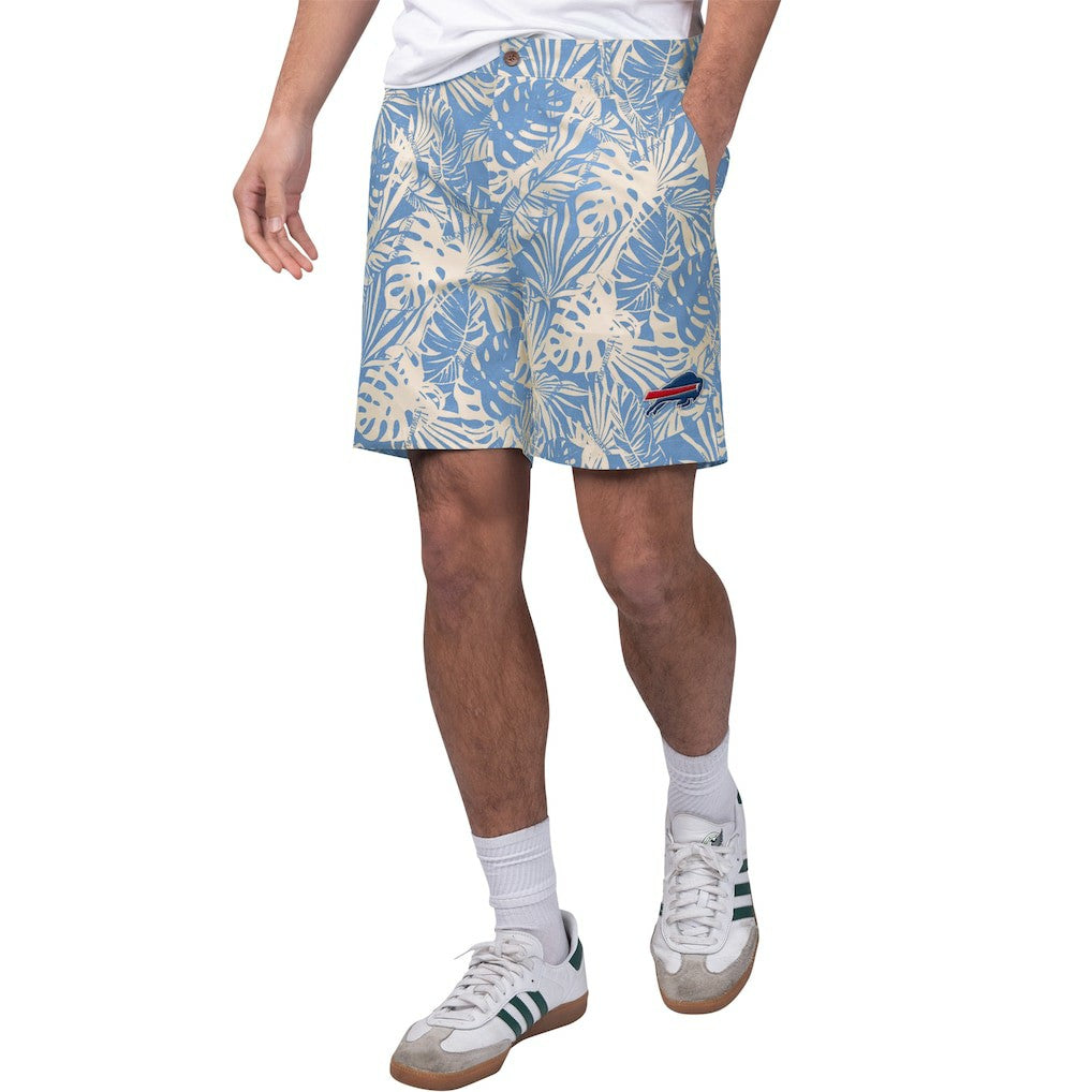 Buffalo Bills Margaritaville Sandwashed Monstera Print Amphib Shorts Royal