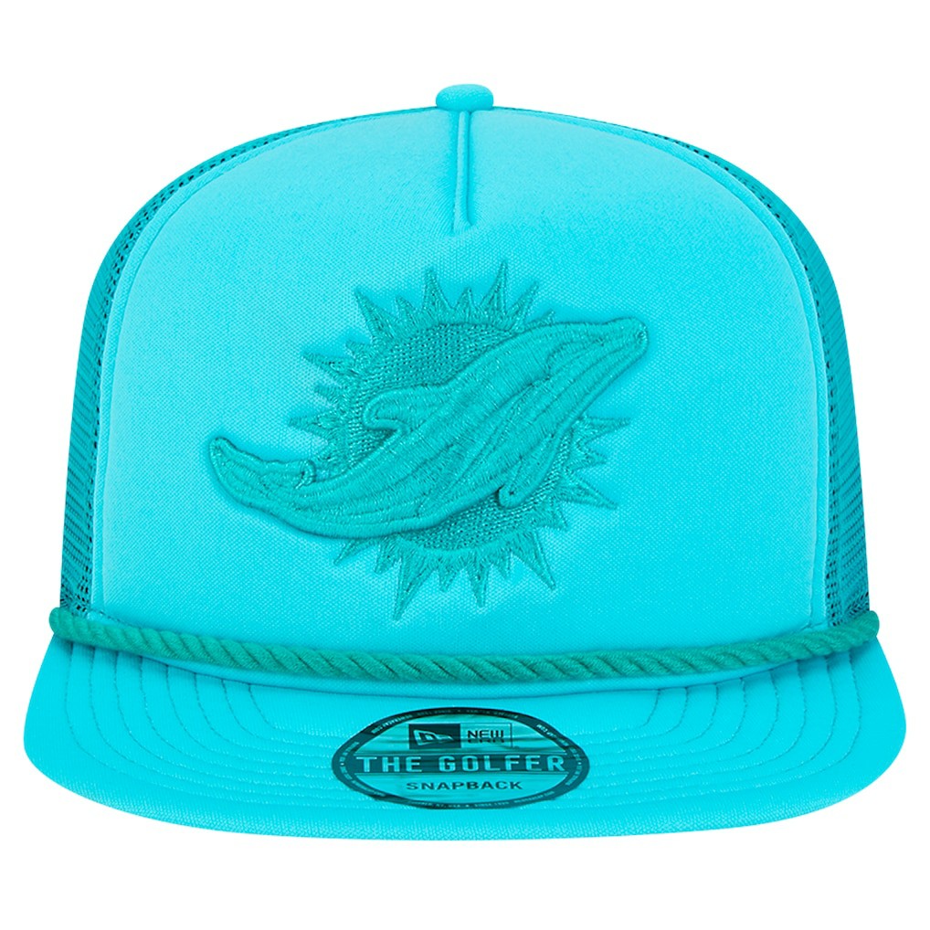 New Era Miami Dolphins Aqua Active Tone Golfer Snapback Hat