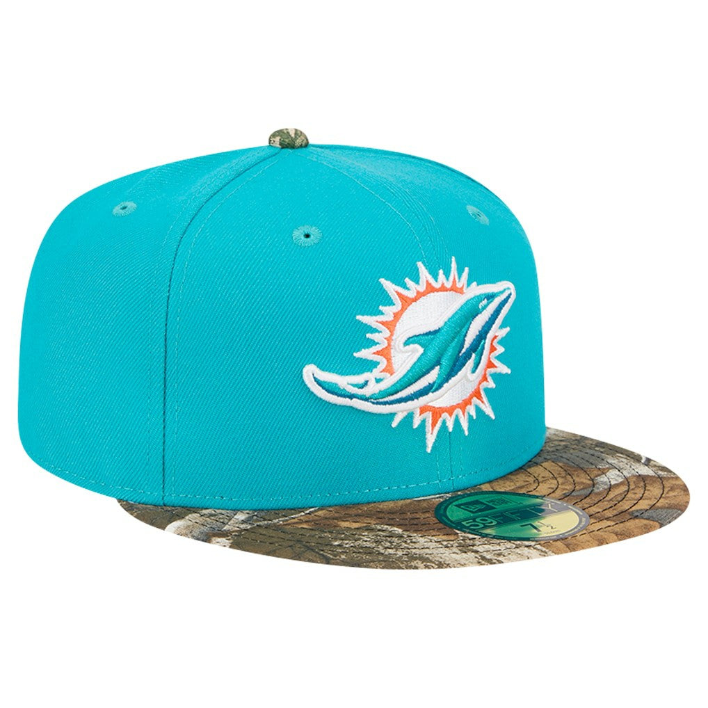 New Era Miami Dolphins Aqua Active Two-Tone Camo 59FIFTY Fitted Hat