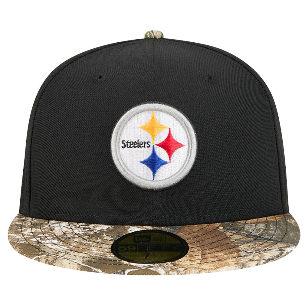 New Era Pittsburgh Steelers Black Active Two-Tone Camo 59FIFTY Fitted Hat