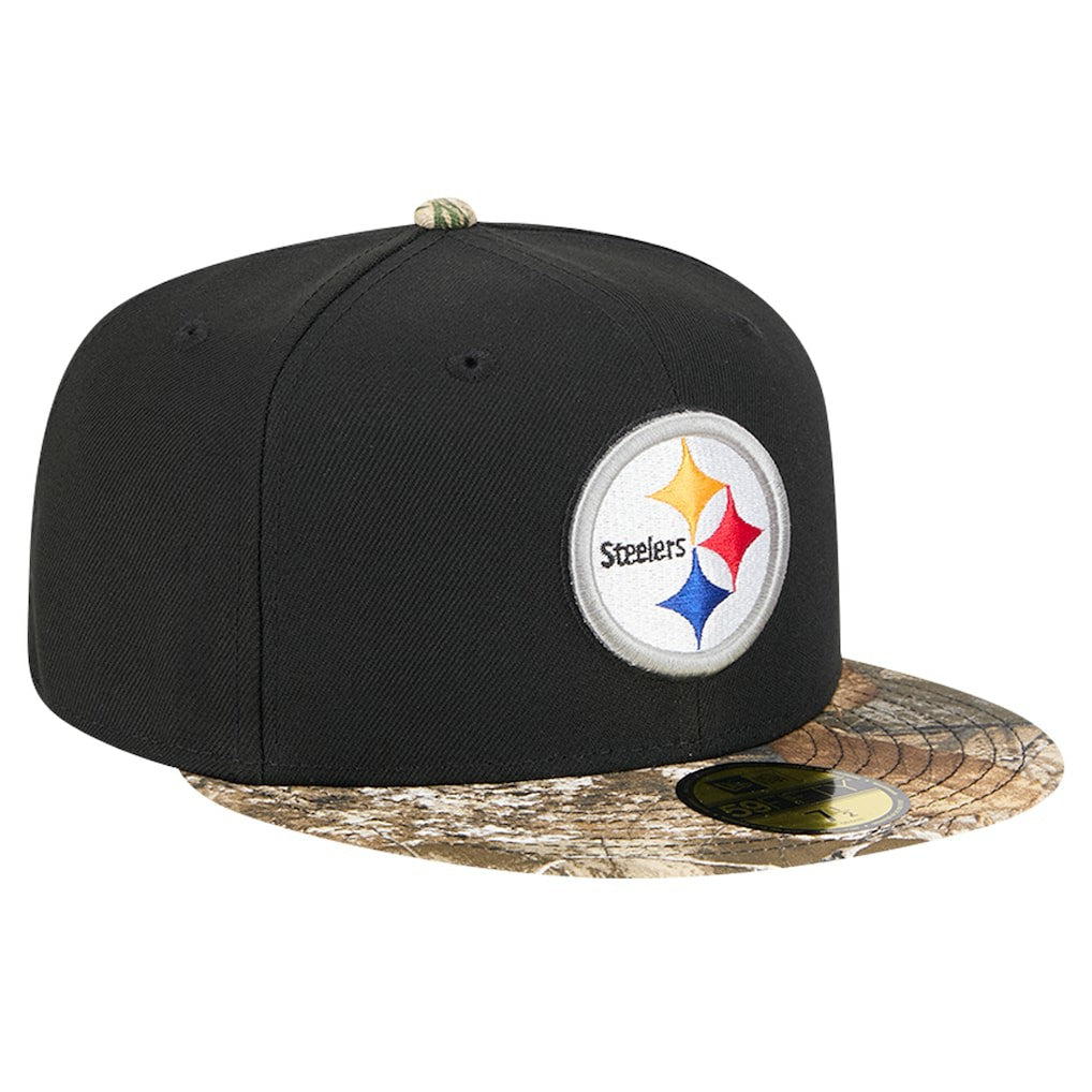 New Era Pittsburgh Steelers Black Active Two-Tone Camo 59FIFTY Fitted Hat