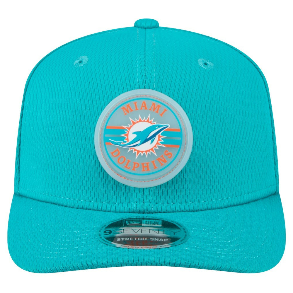 Miami Dolphins New Era Adventure Patched 9SEVENTY Stretch-Snap Adjustable Hat Aqua